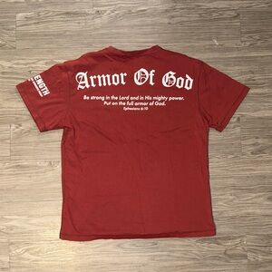 Holstrength Weightlifting Christian Red Short Sleeve Tee Size L